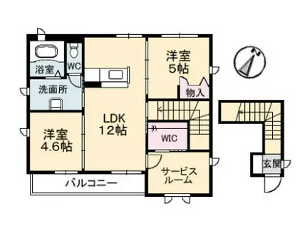 シャーメゾンBシャモンテ(2SLDK/2階)の間取り写真