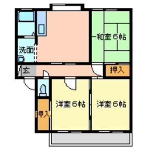 ガーデンヒルズ(3DK/2階)の間取り写真