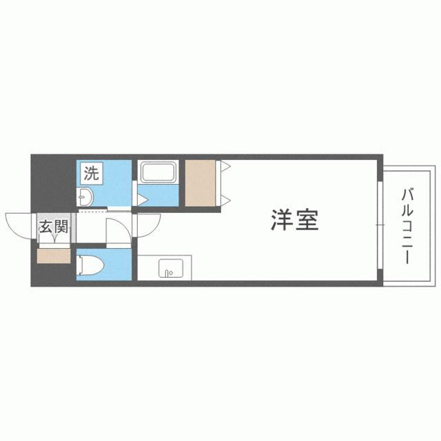 アリターレ薬院(ワンルーム/10階)の間取り写真