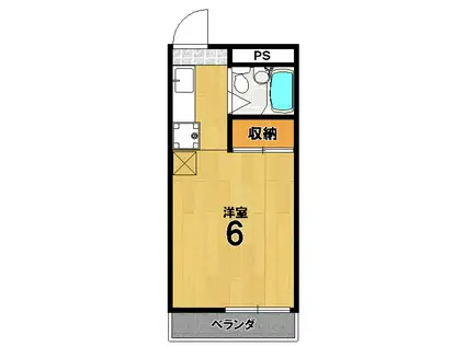 グリーンハイツ田島(ワンルーム/1階)の間取り写真