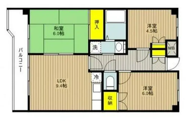 グランパレス堀口 4階階 間取り