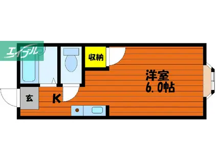 メゾンドM(1K/2階)の間取り写真