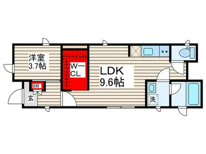 メゾンクレア(1LDK/1階)の間取り写真