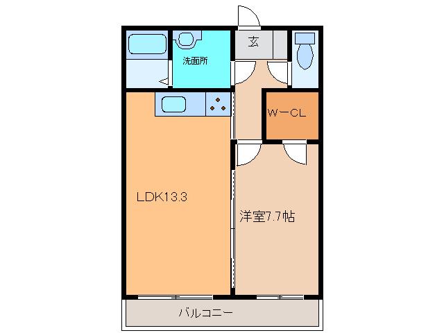 サルイオビヒロ(1LDK/3階)の間取り写真