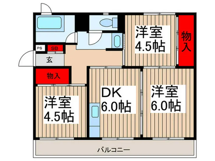浦和栄和団地5号棟 4階階 間取り