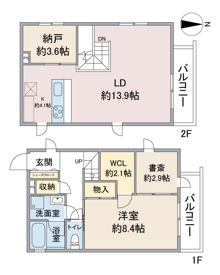 CELENEST浄心(3LDK/4階)の間取り写真