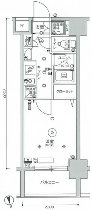 スカイコート蒲田ガーデン 10階階 間取り