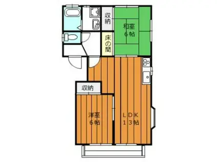 ロイヤルパレス I(2LDK/2階)の間取り写真