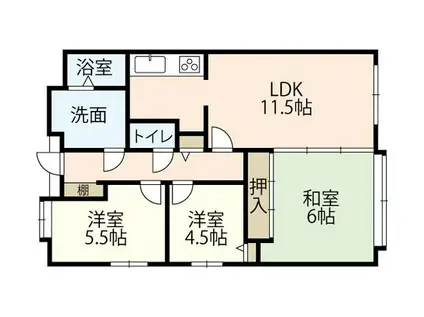 ふぁみーゆ舟入南(3LDK/7階)の間取り写真