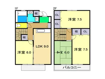 セゾン・メルヴェーユ 秋(4LDK/1階)の間取り写真