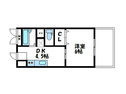 メゾン石原(1DK/5階)の間取り写真