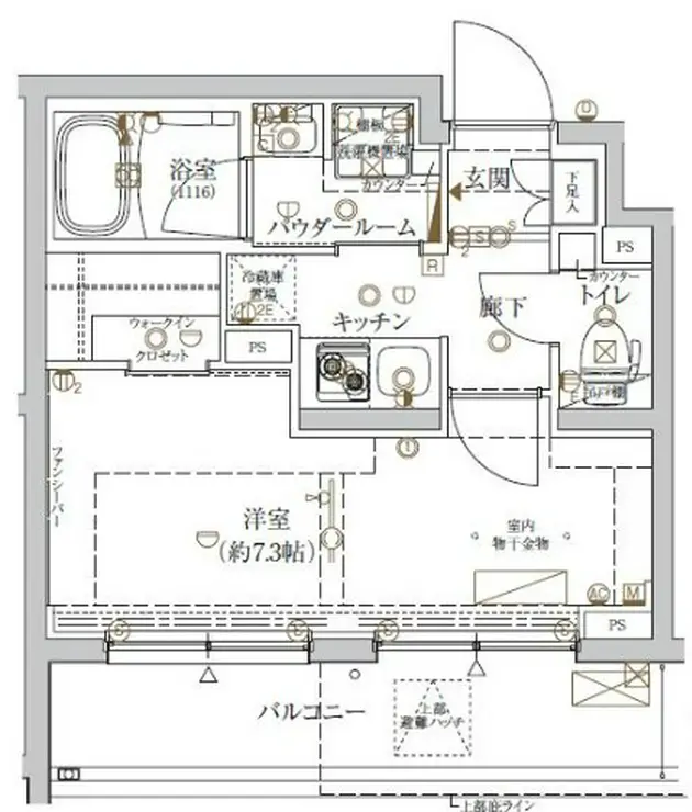 クレイシア新宿ノース 1階階 間取り