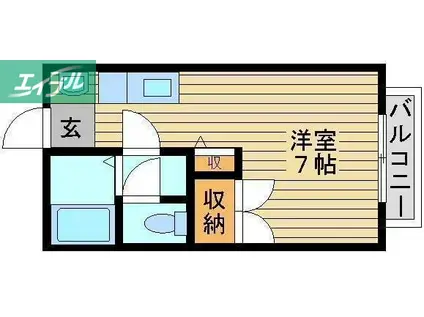 IVY NOTE(ワンルーム/2階)の間取り写真