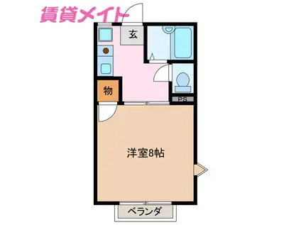 エチュディアン(1K/1階)の間取り写真