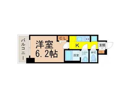 プレサンス太閤通ファシール(1K/3階)の間取り写真