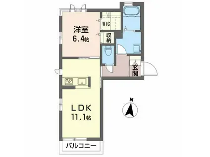 ＪＲ常磐線 いわき駅 徒歩25分 3階建 築12年(1LDK/3階)の間取り写真