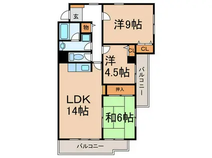 サン ミツダ(3LDK/7階)の間取り写真