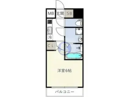 エスリードレジデンス梅田フロント(1K/2階)の間取り写真