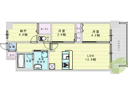 スプランディッド11(3LDK/3階)の間取り写真