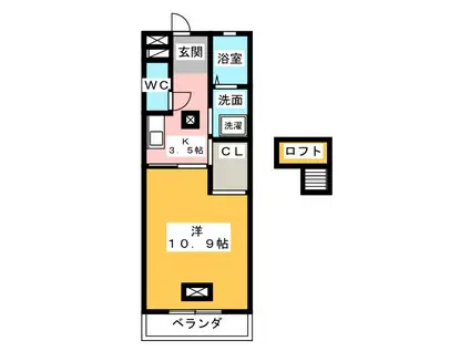 ユーロ スクエア(1K/2階)の間取り写真