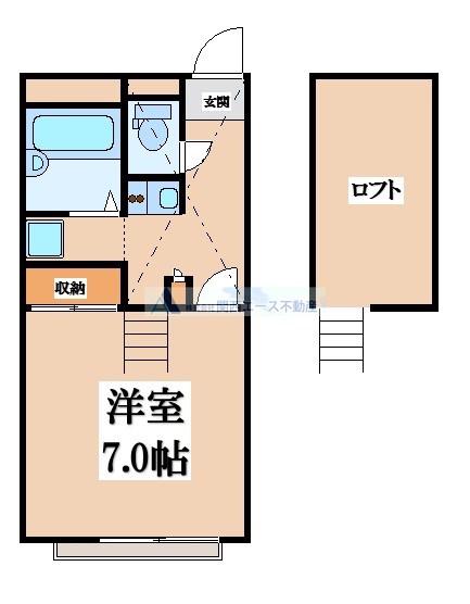 レオパレスMA(1K/1階)の間取り写真