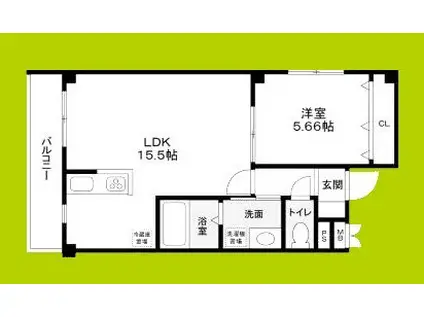 ENDLESSLY 北中振(1LDK/1階)の間取り写真