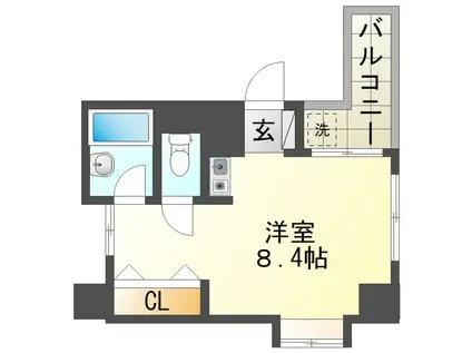 YKハイツ西明石(1K/4階)の間取り写真