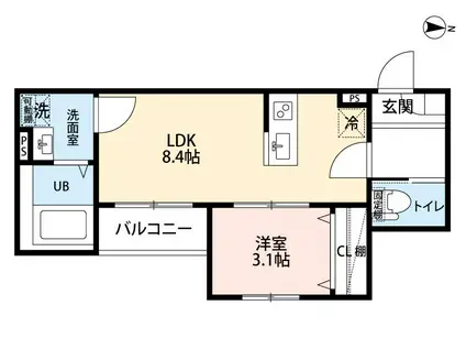 CRASTINE東味鋺3丁目II(1LDK/3階)の間取り写真