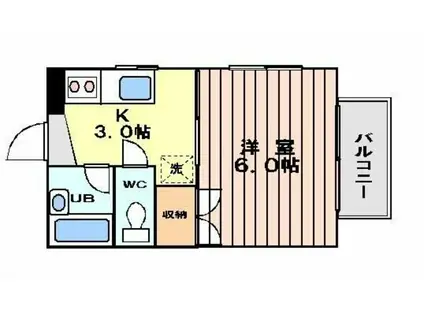 サマックス・シャトレA(1K/2階)の間取り写真
