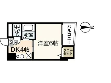 にしたやビル(1K/6階)の間取り写真