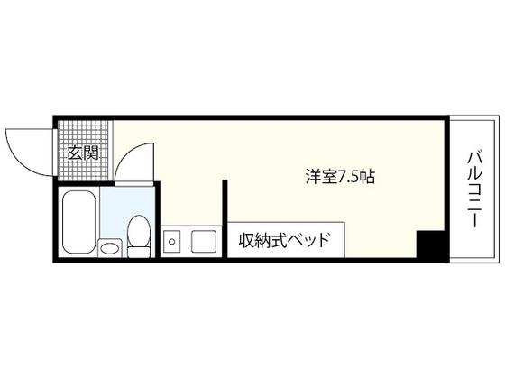 ホーメスト山根(ワンルーム/4階)の間取り写真