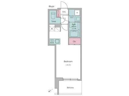 ライトテラス上野(ワンルーム/6階)の間取り写真