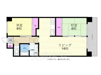 メゾン山嘉Ⅲ(2LDK/5階)の間取り写真