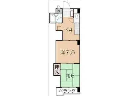 丸和マンション(2K/4階)の間取り写真