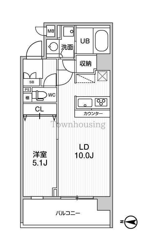 ALTERNA菊川II(1LDK/2階)の間取り写真