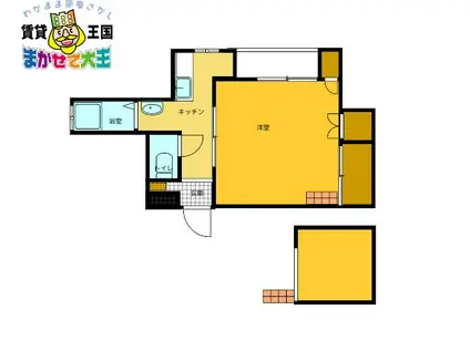 アールグレイ若竹(1K/3階)の間取り写真