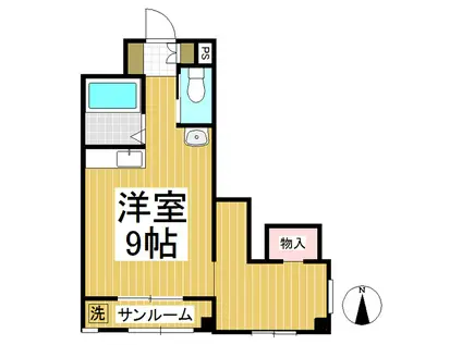 コーポ小島(ワンルーム/3階)の間取り写真