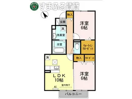 サニーソフィア A棟(2LDK/1階)の間取り写真