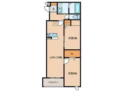 MOCXION MEIJO(2LDK/3階)の間取り写真