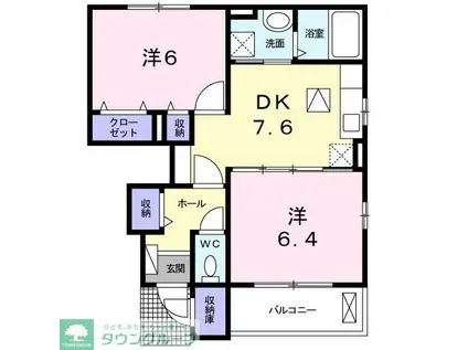 フルト モーアA(2DK/1階)の間取り写真