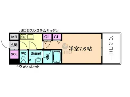 スプランディッド三国ファースト(1K/7階)の間取り写真