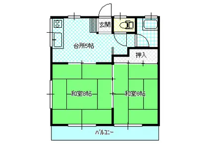 ハイム笠松(2K/2階)の間取り写真