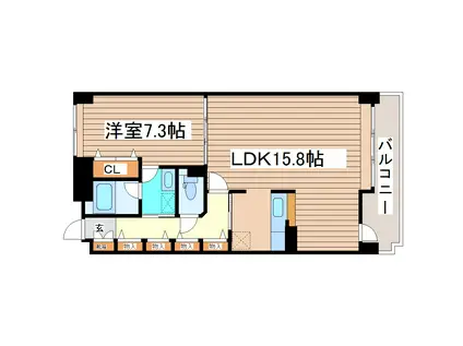 BE PLACE(1LDK/3階)の間取り写真