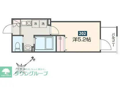 MELLAS成増(1K/2階)の間取り写真