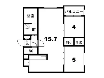 インフィニト月寒中央コート(2LDK/2階)の間取り写真