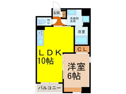 リュミアン堀田テラス(1LDK/6階)の間取り写真
