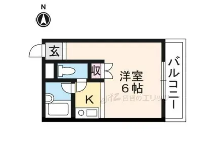 エレガントマンション(ワンルーム/1階)の間取り写真