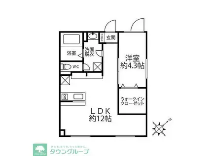 AGLASIA目黒中央(1LDK/4階)の間取り写真