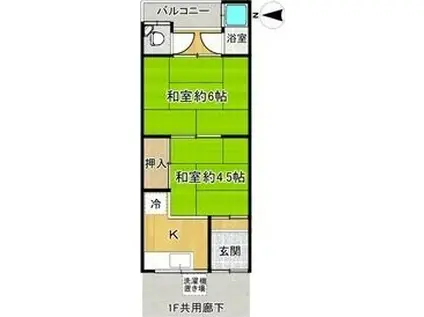 よすみコーポA棟(2K/1階)の間取り写真
