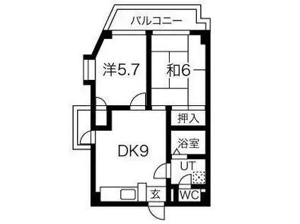 エステートⅡ番館(2LDK/2階)の間取り写真